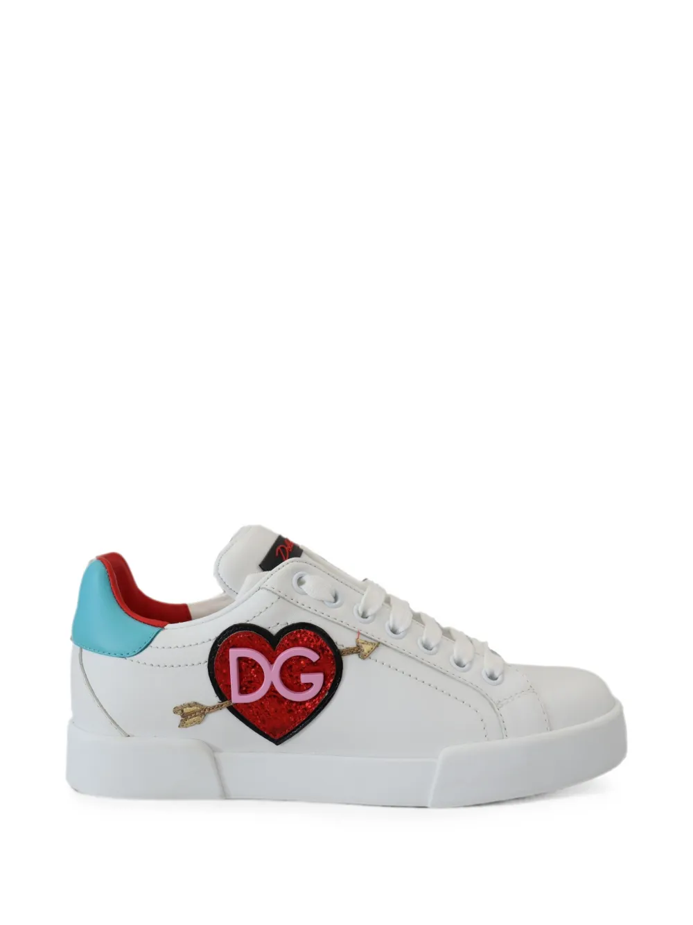 Dolce & Gabbana Portofino Sneakers mit Herz-Patch - Weiß