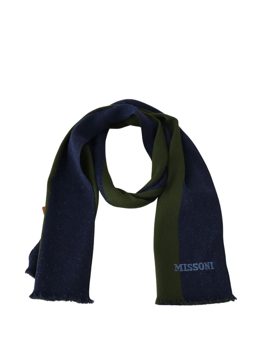 Missoni logo-embroidery scarf - Blu