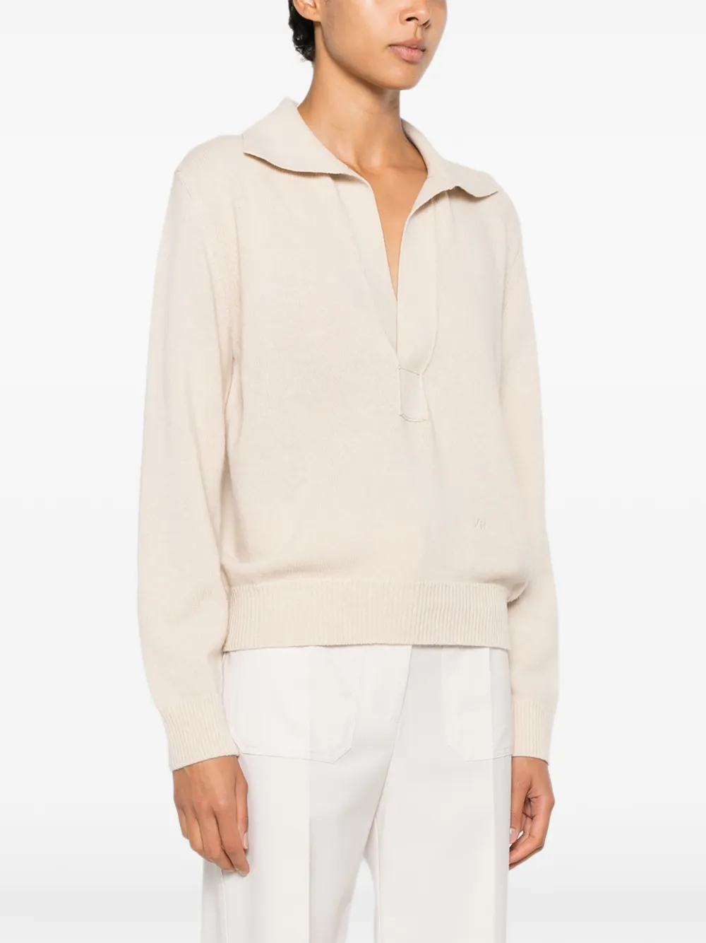 Victoria Beckham Trui met V-hals Beige