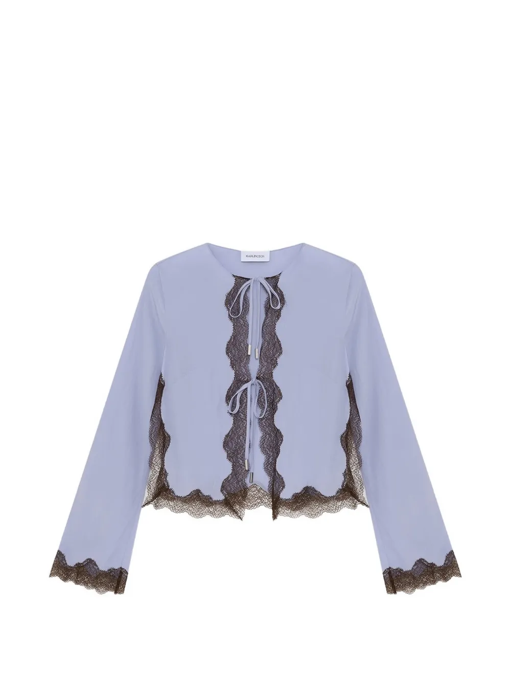 16arlington Filipa Lace-trim Cardigan In Blue