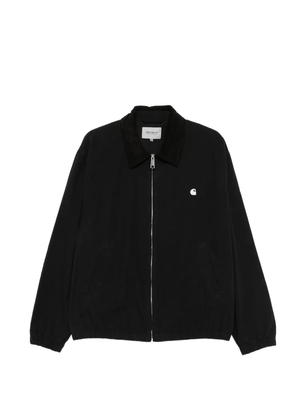 Carhartt WIP Madison logo-embroidered corduroy-collar zip-up ripstop cotton jacket - Nero