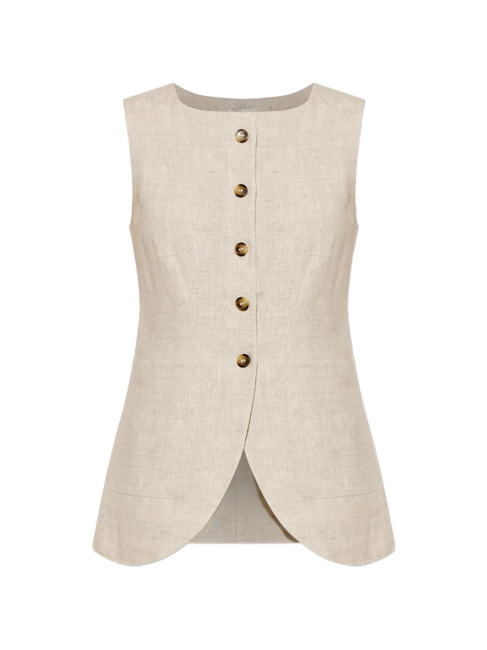 Posse button-up linen vest - Toni neutri