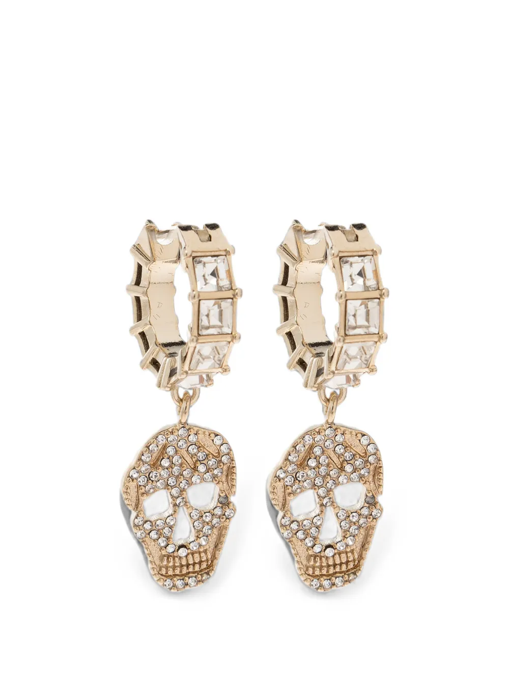 Alexander McQueen Pavé Skull Hoop earrings - Gold