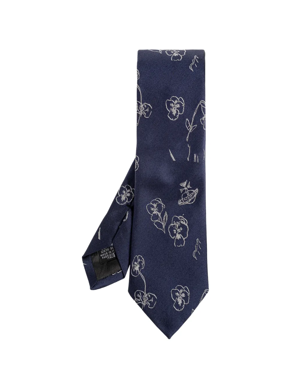 Vivienne Westwood floral-embroidered Orb tie - Blu