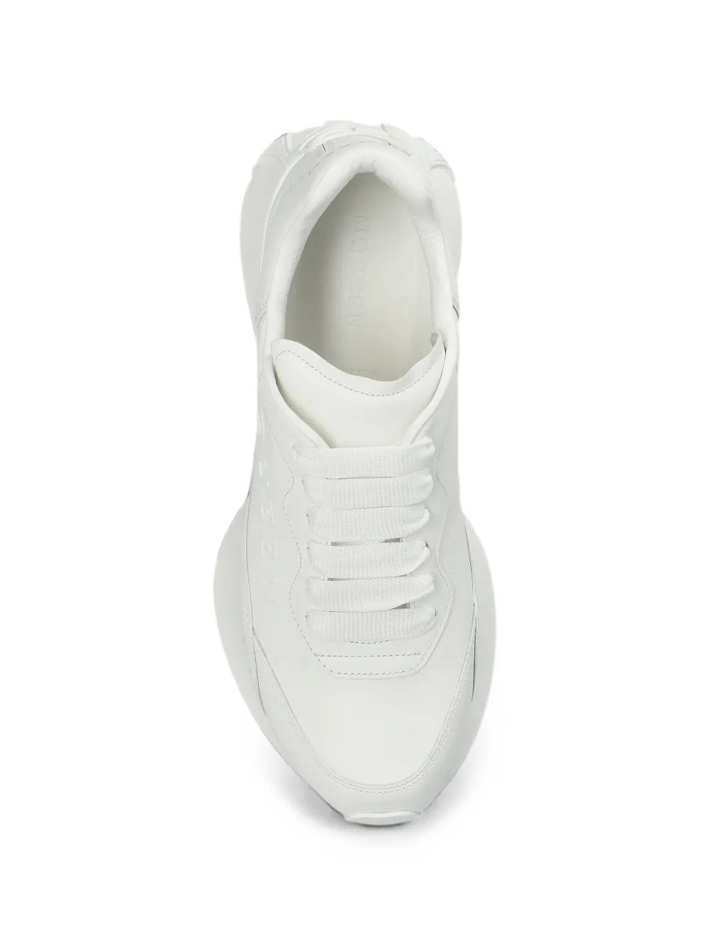 Alexander McQueen logo-embossed leather sneakers Wit
