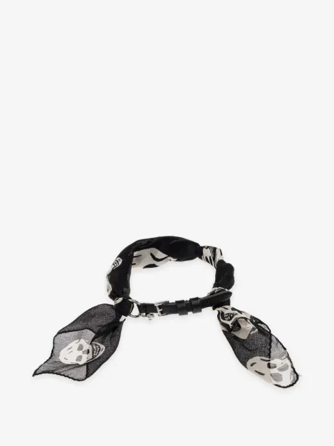 Alexander McQueen skull-print silk-wrapped bracelets