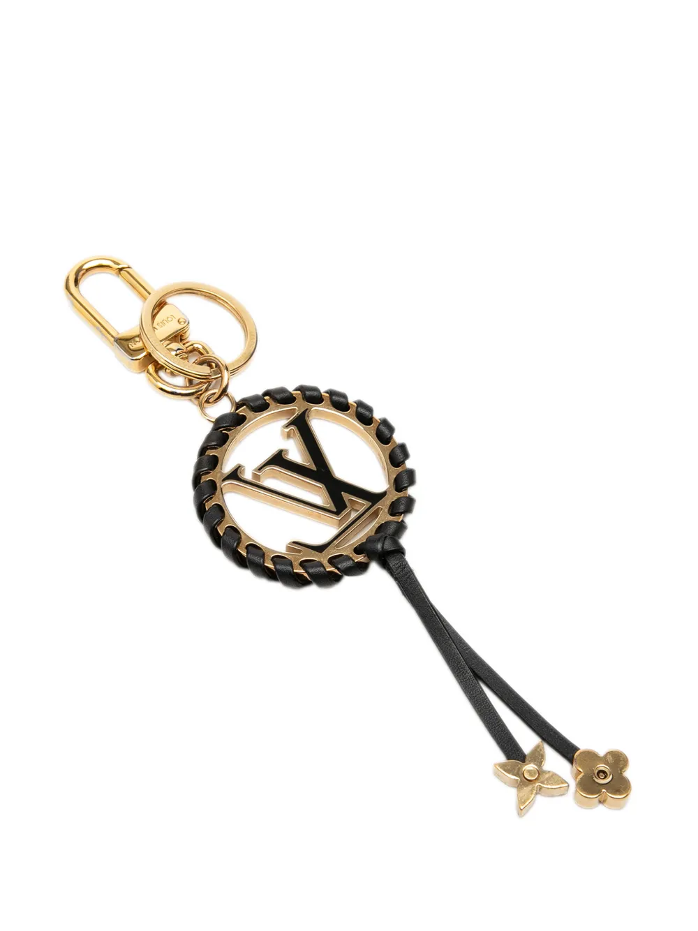  Louis Vuitton Pre-owned 2018 Gold Plated Lambskin And Enamel Very Bag Charm And Holder Key Chain - Noir 