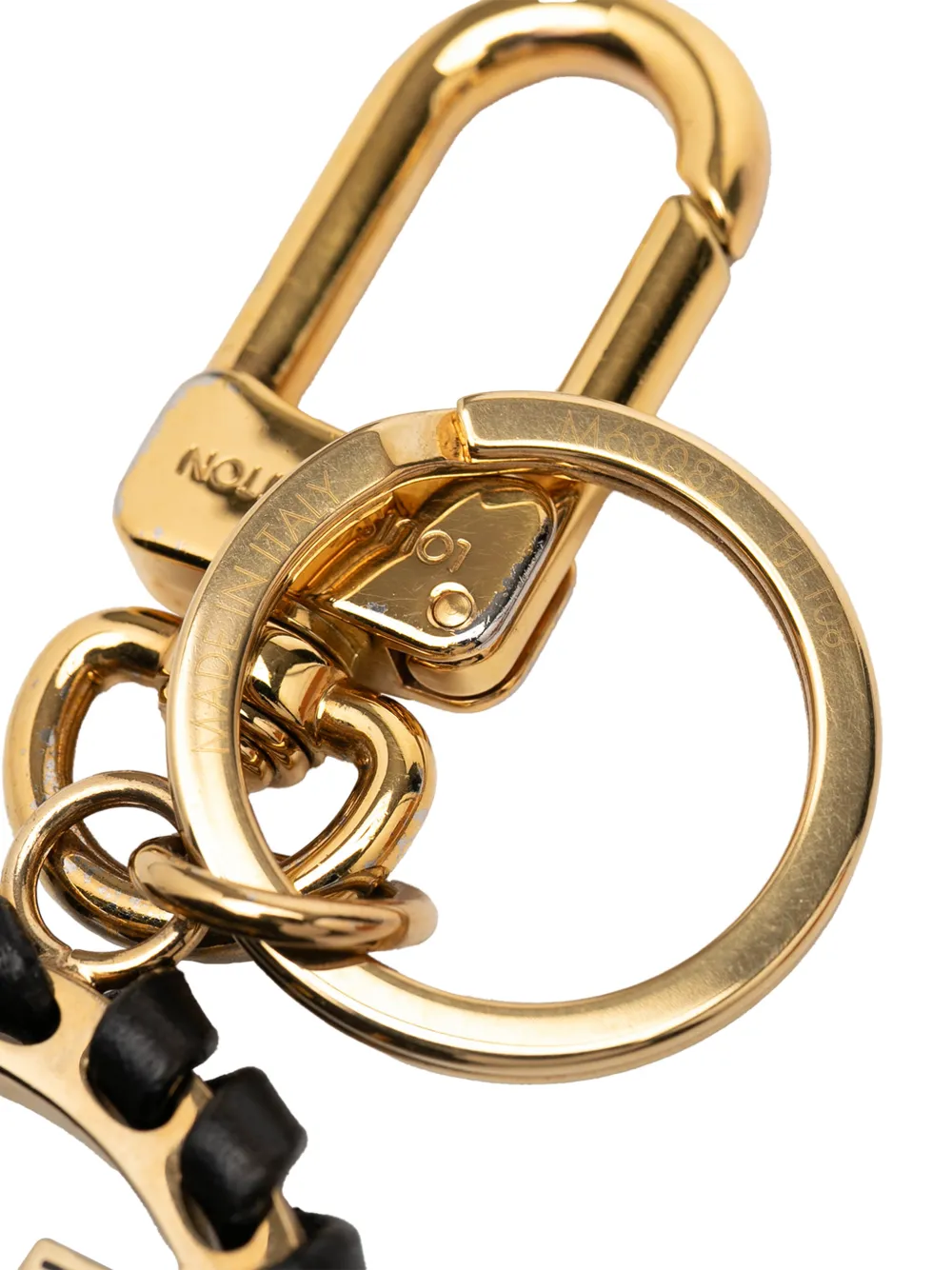  Louis Vuitton Pre-owned 2018 Gold Plated Lambskin And Enamel Very Bag Charm And Holder Key Chain - Noir 