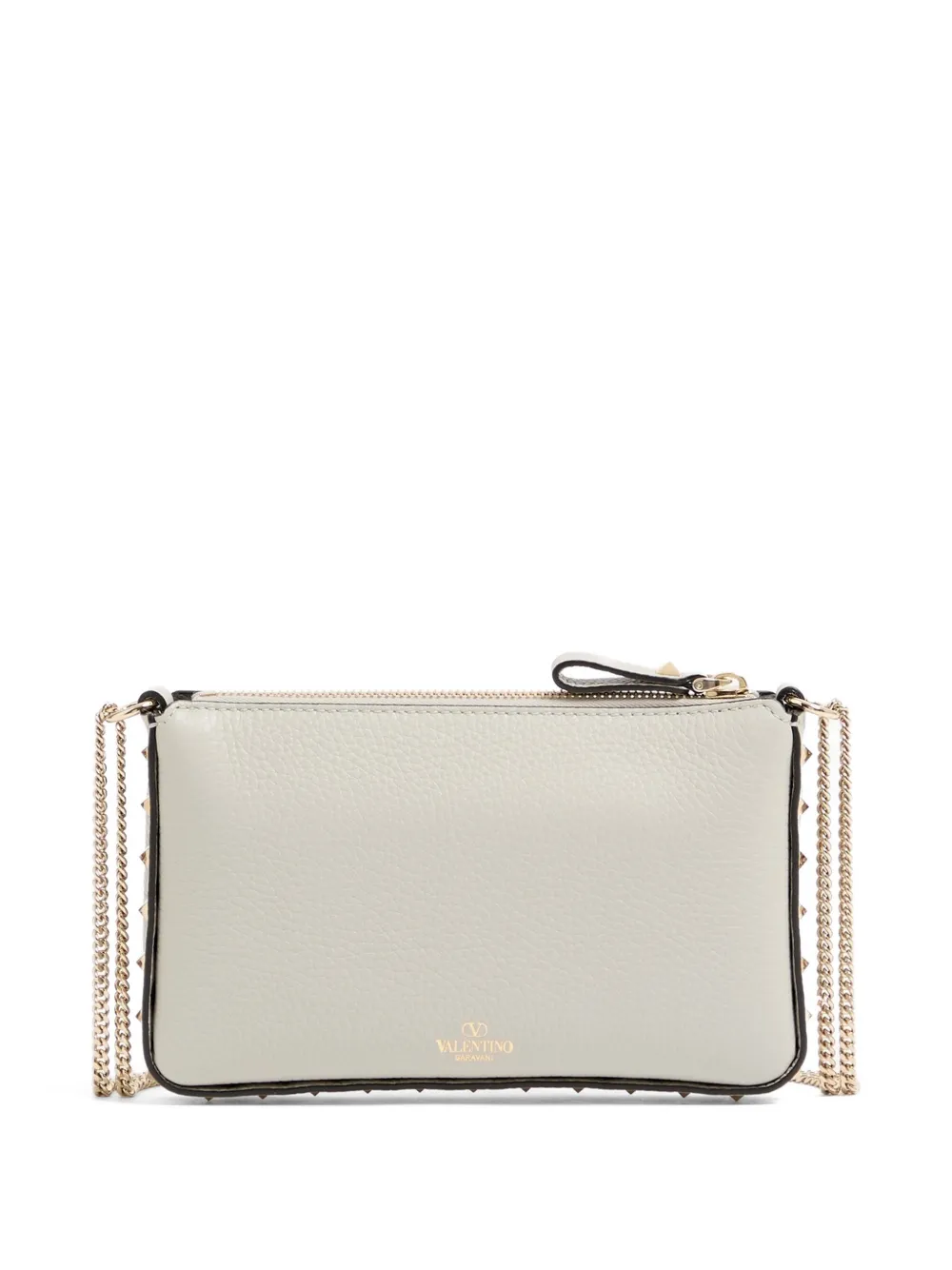 Valentino Garavani Rockstud Chain buidel van korrelig leer Grijs