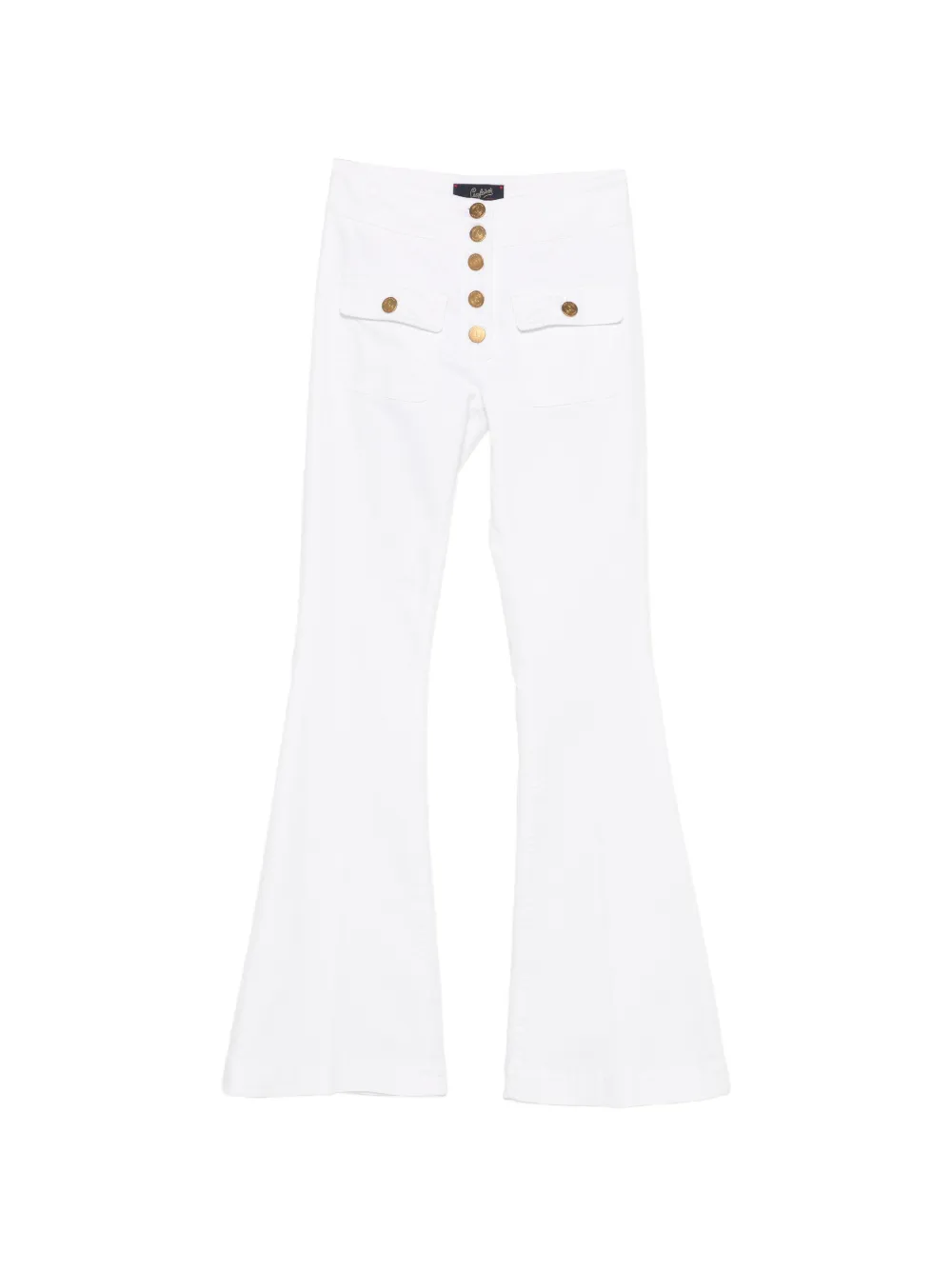 Seafarer button-front flared-leg jeans - Bianco