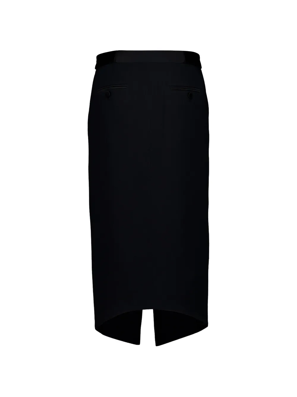 TOM FORD Midi-kokerrok met satijnen afwerking Zwart