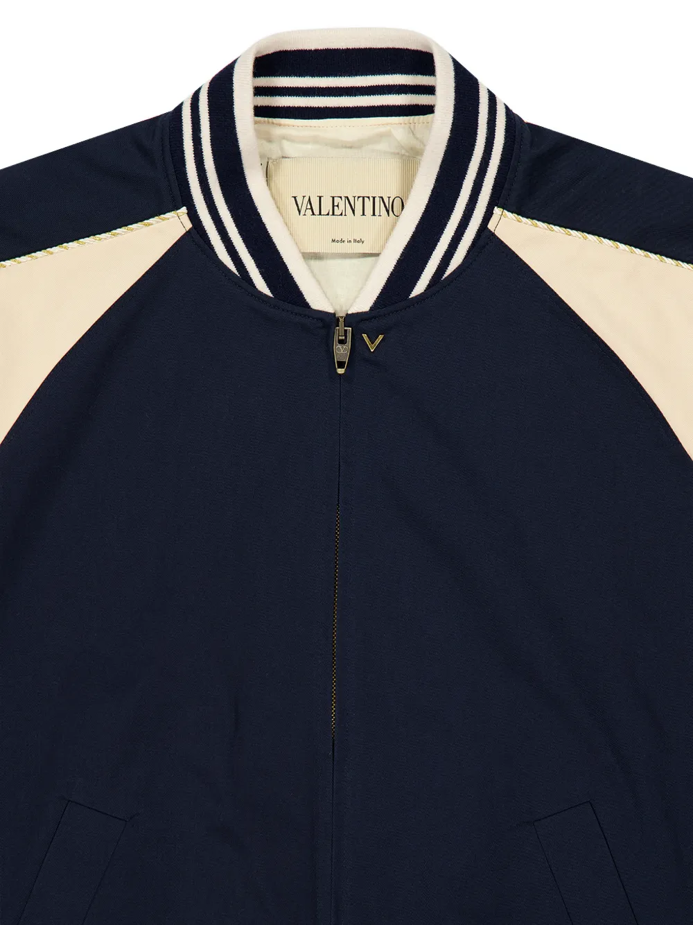 Valentino Garavani VLogo jack met contrasterende mouwen Blauw