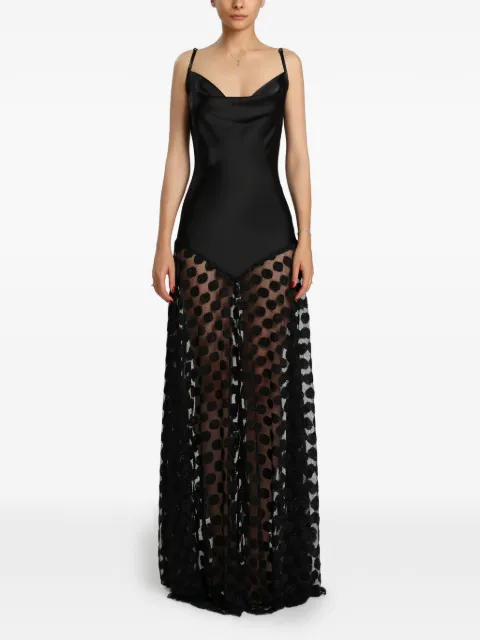 MIAU by Clara Rotescu Sunna polka-dot cowl-neck maxi dress