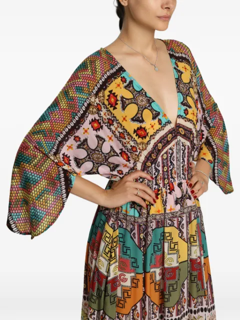 MIAU by Clara Rotescu Bahamas printed V-neck maxi dress