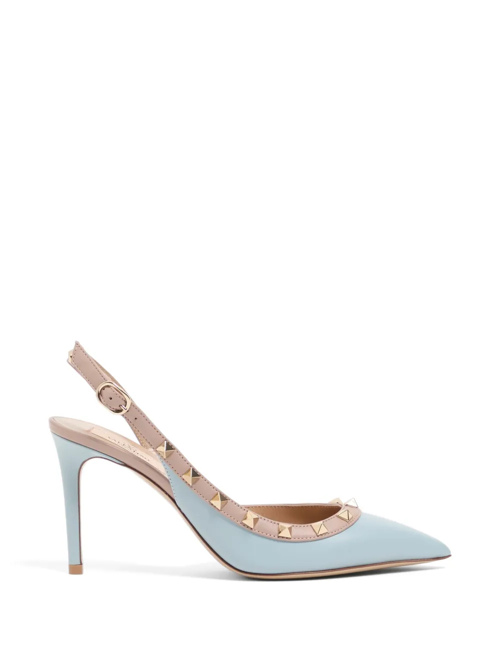 Valentino Garavani Rockstud slingback calfskin pumps 85mm Blauw