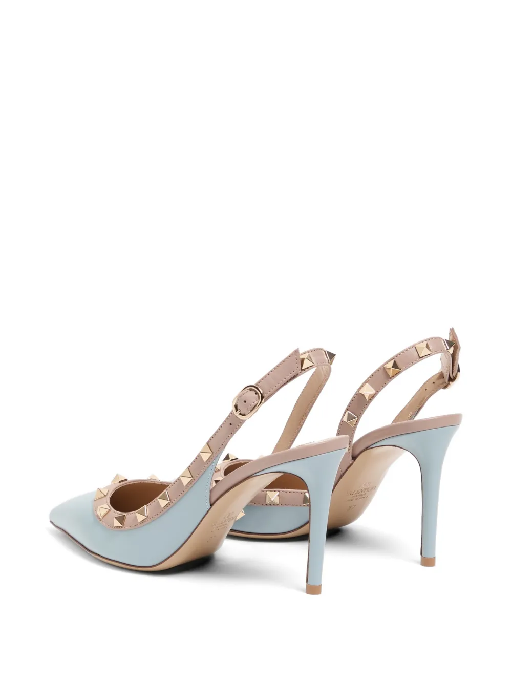 Valentino Garavani Rockstud slingback calfskin pumps 85mm Blauw