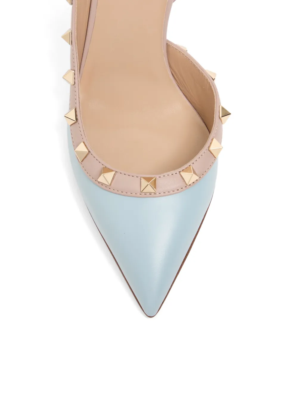 Valentino Garavani Rockstud slingback calfskin pumps 85mm Blauw