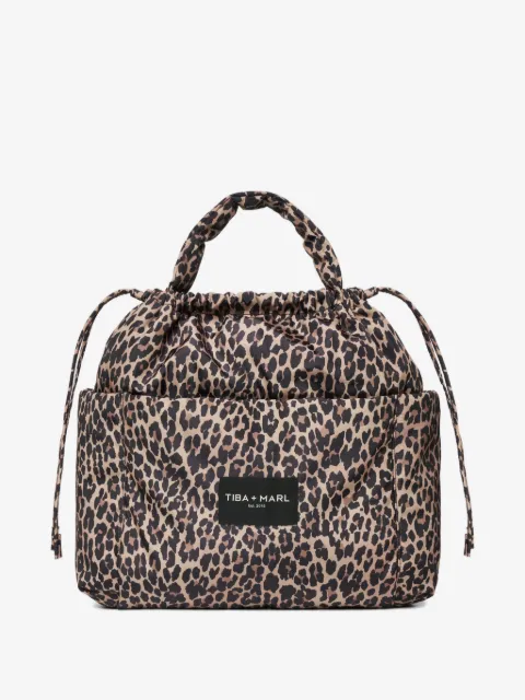 Tiba + Marl pañalera Luna con estampado de leopardo