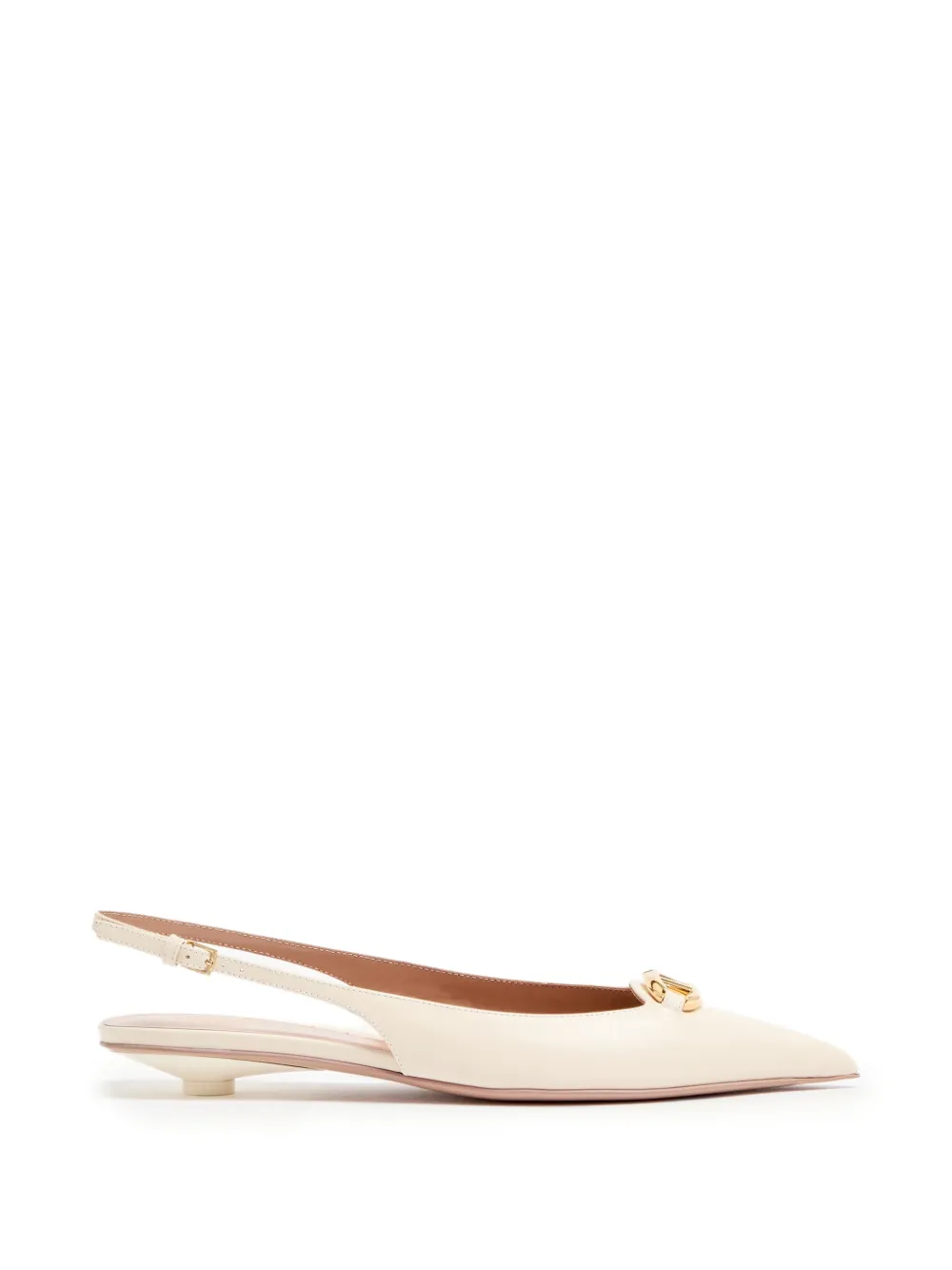 Valentino Garavani VLogo The Bold Edition calfskin slingback ballerina Beige