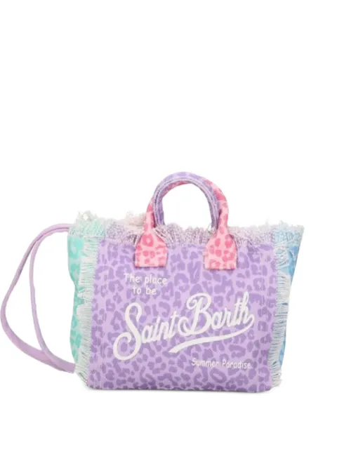 MC2 Saint Barth leopard-print frayed tote bag