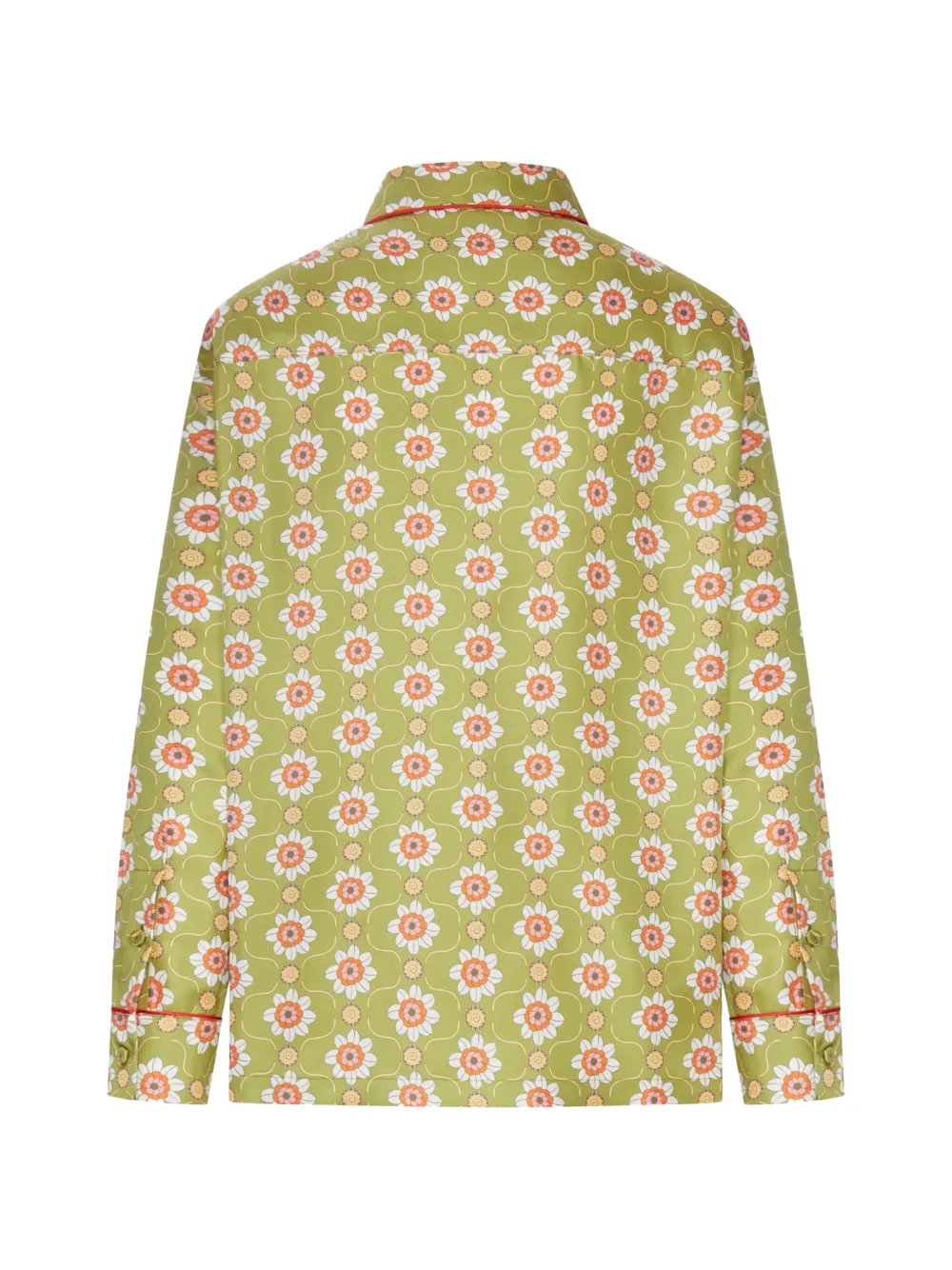 La DoubleJ Zijden blouse met bloemenprint Groen