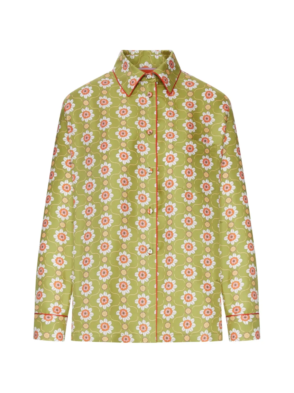 La DoubleJ floral-print silk shirt - Verde
