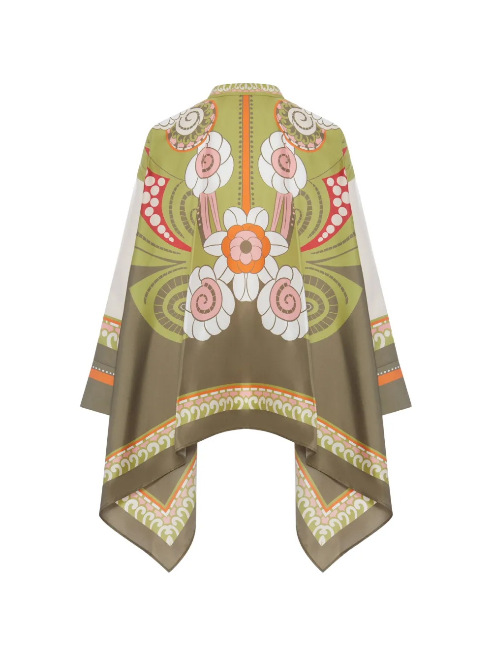 La DoubleJ Foulard zijden blouse met print Groen