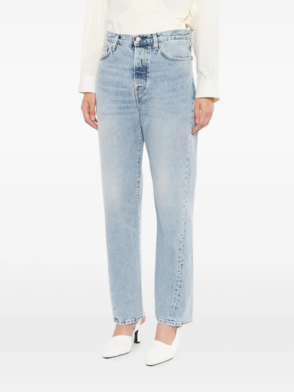 TOTEME Denim jeans met gedraaide naad Blauw
