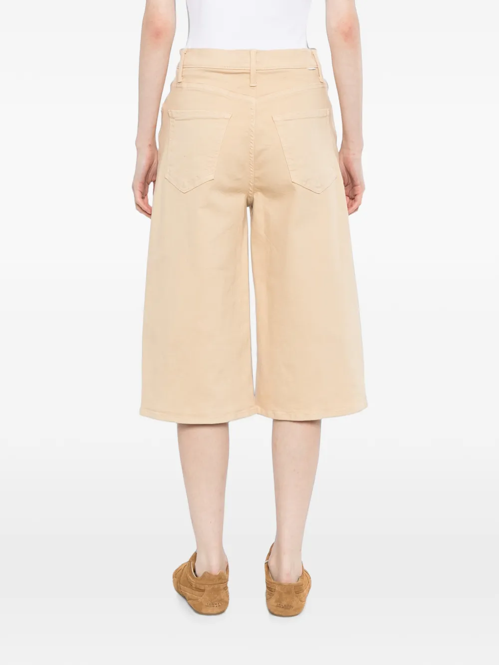 MOTHER Classic denim shorts met vijf zakken Beige