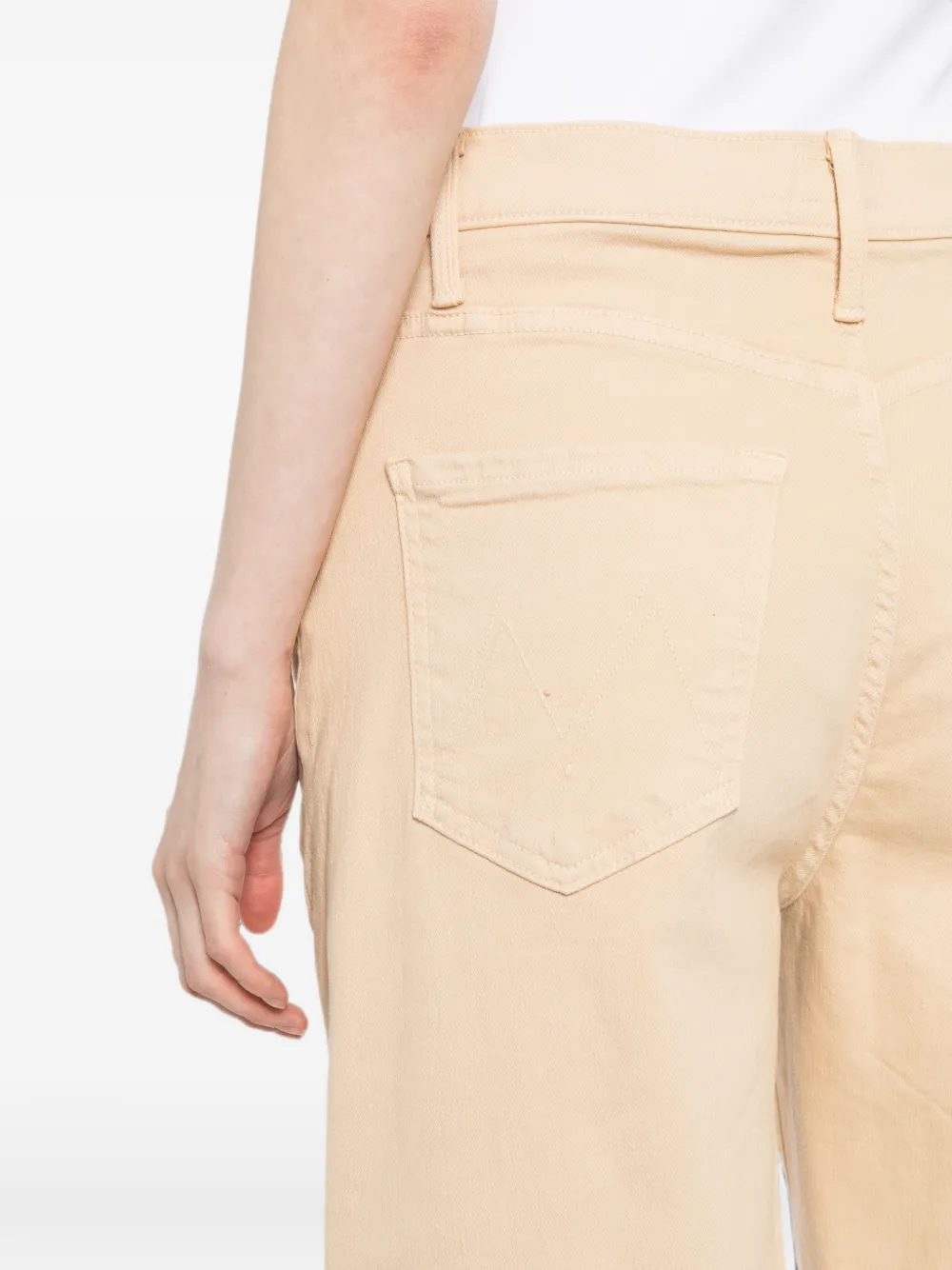 MOTHER Classic denim shorts met vijf zakken Beige