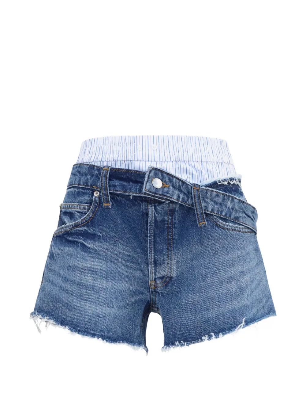 Alexander Wang boxer-waistband denim shorts - Blau