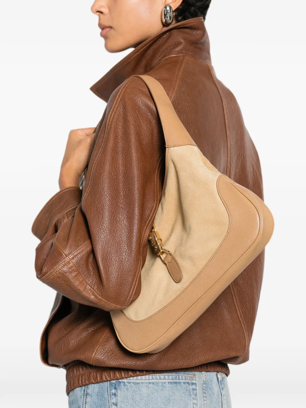 Gucci Medium Jackie 1961 schoudertas Beige