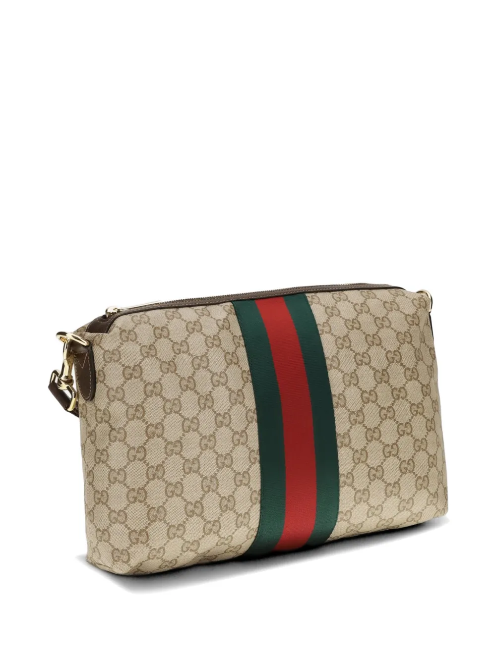 Gucci GG Supreme Web schoudertas Beige