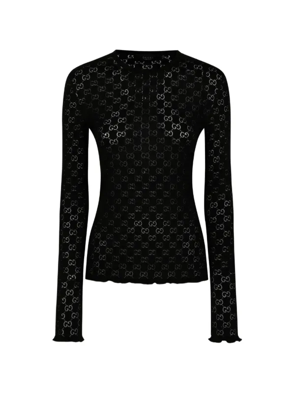 Gucci GG Devoré-effect T-shirt in Black