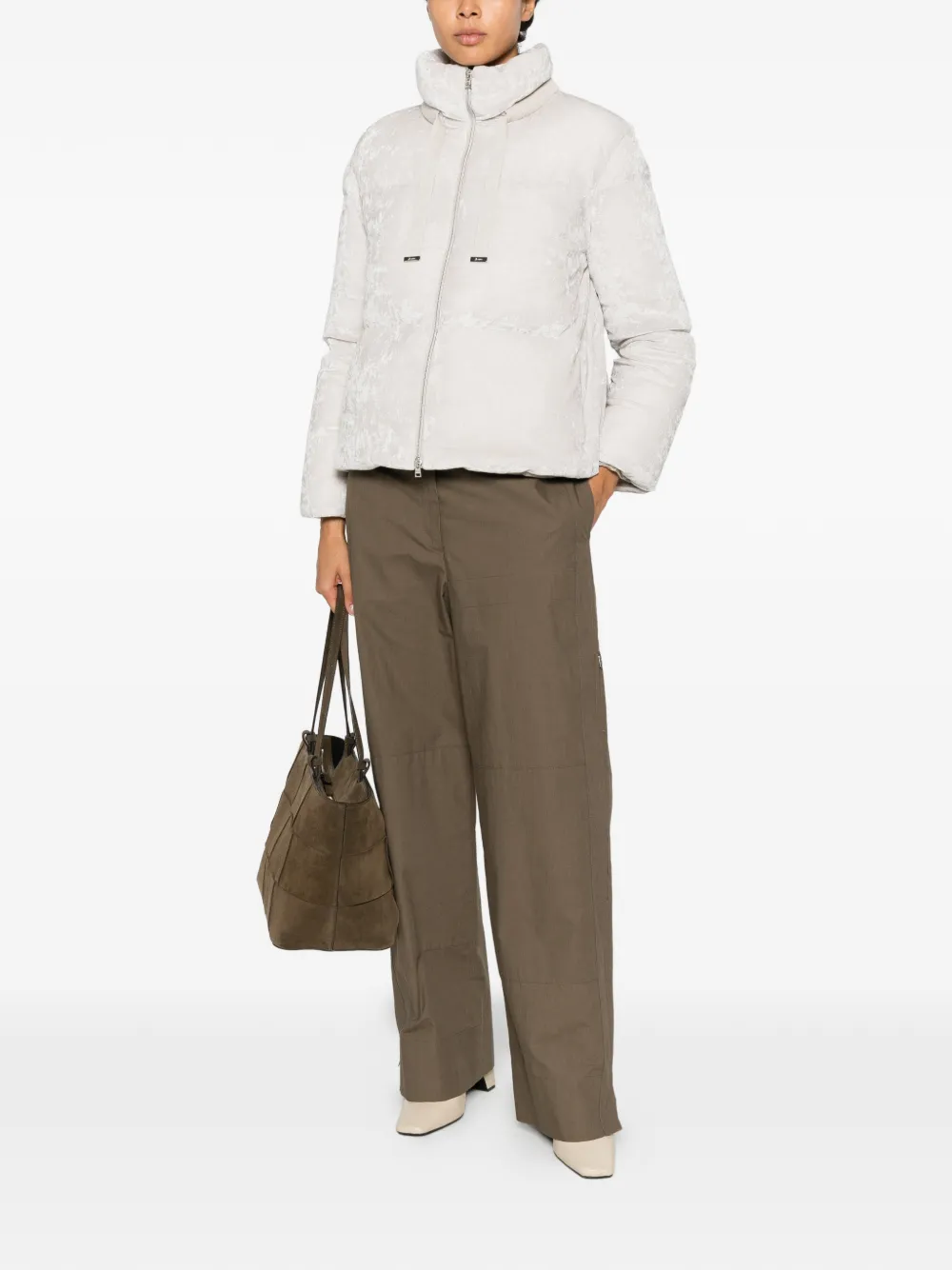 Herno Gewatteerd fluwelen jack Beige