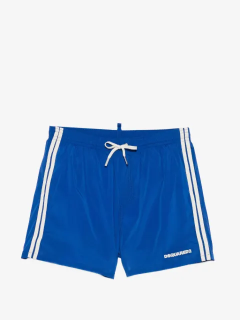 DSQUARED2 侧条纹logo印花泳裤