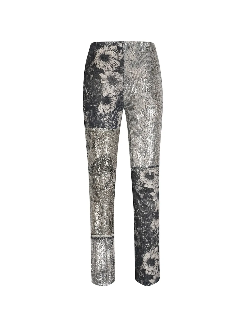 Maison Margiela Broek verfraaid met pailletten en patchwork Zilver