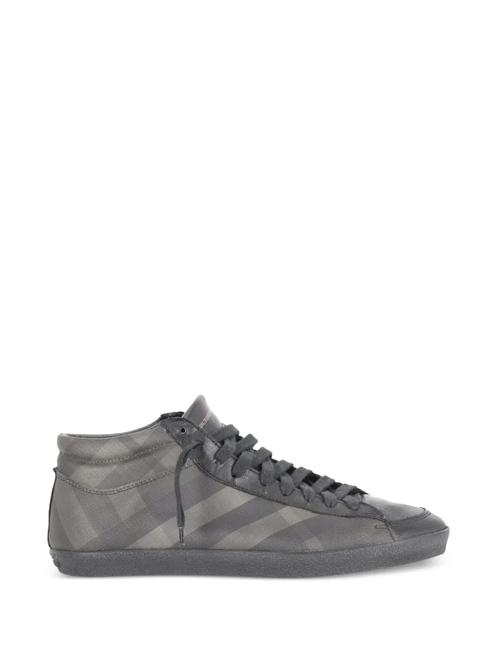 Burberry Pre-Owned check-print high-top sneakers - Grey