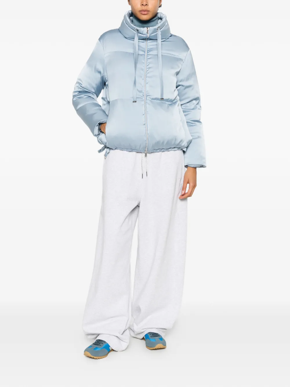 Herno Gewatteerd jack met hoge hals en rits Blauw