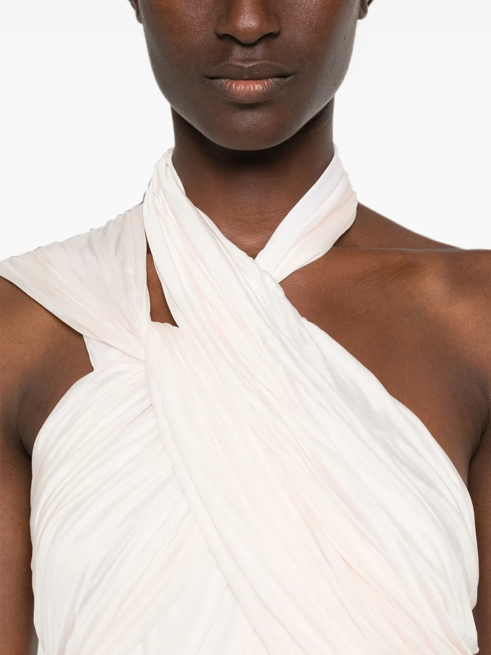 Balmain Gedrapeerde mini-jurk met asymmetrische afwerking Beige