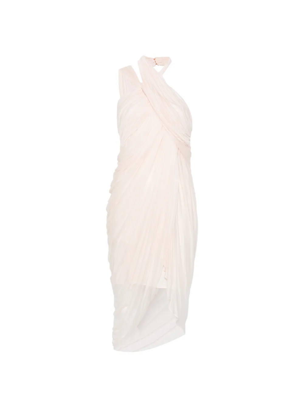 Balmain draped asymmetric-hem mini dress - Toni neutri