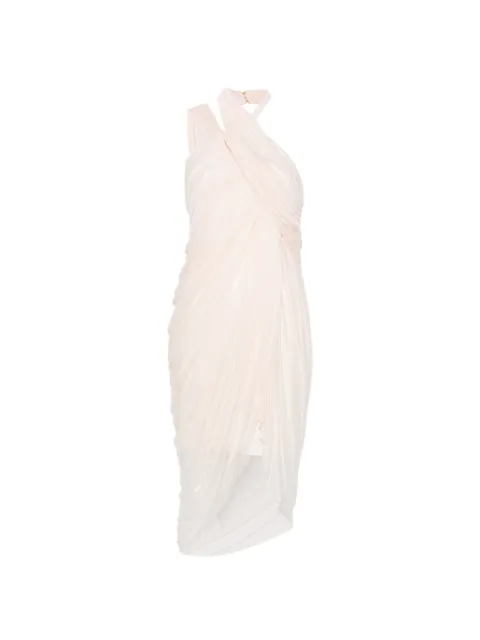 Balmain draped asymmetric-hem mini dress