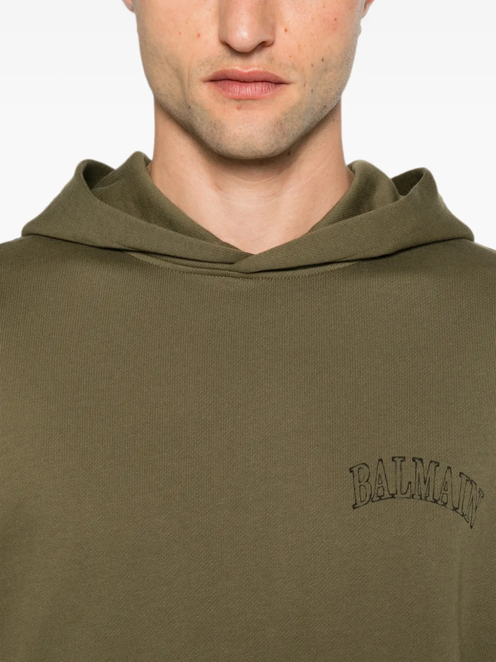 Balmain Katoenen hoodie met logoprint Groen