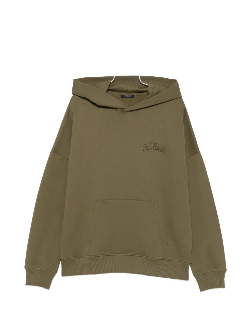Balmain logo-print cotton hoodie - Verde