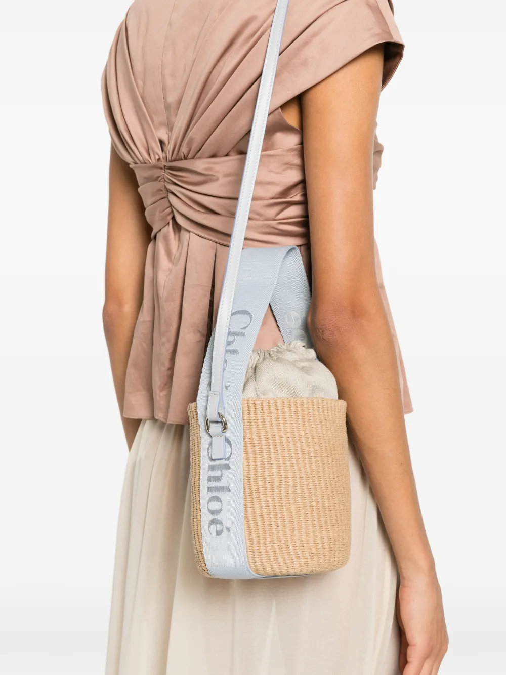 Chloé Kleine Woody tas Beige