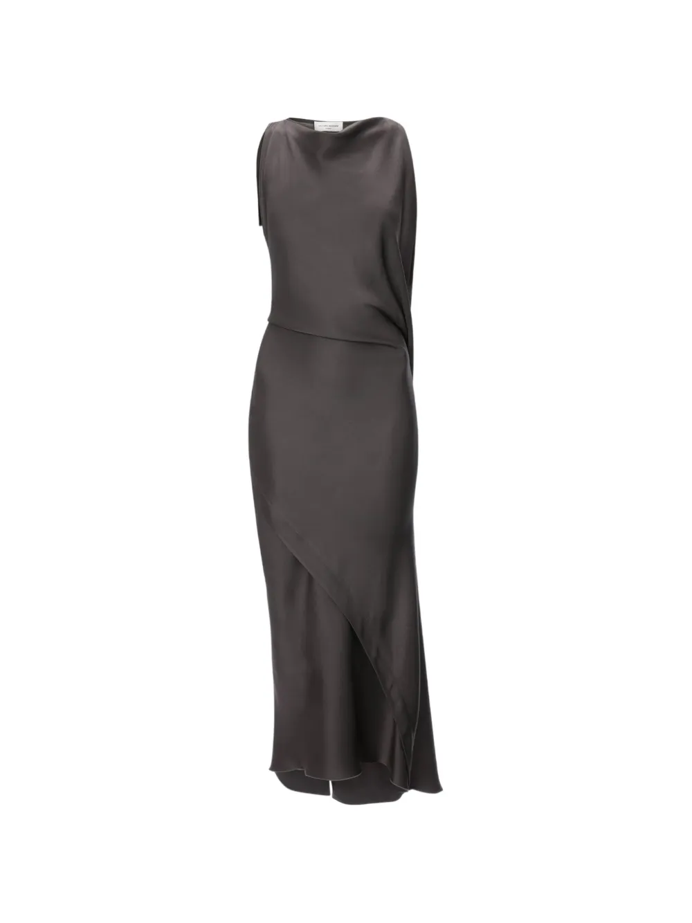 Victoria Beckham Kyra asymmetric midi dress - Marrone