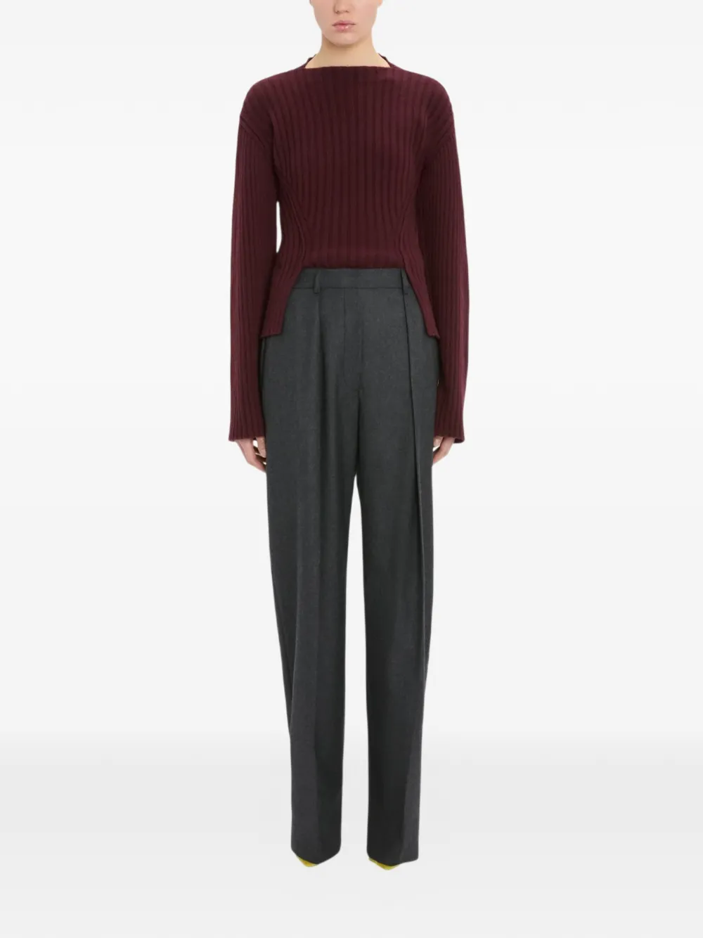 Victoria Beckham Straight plooibroek Grijs