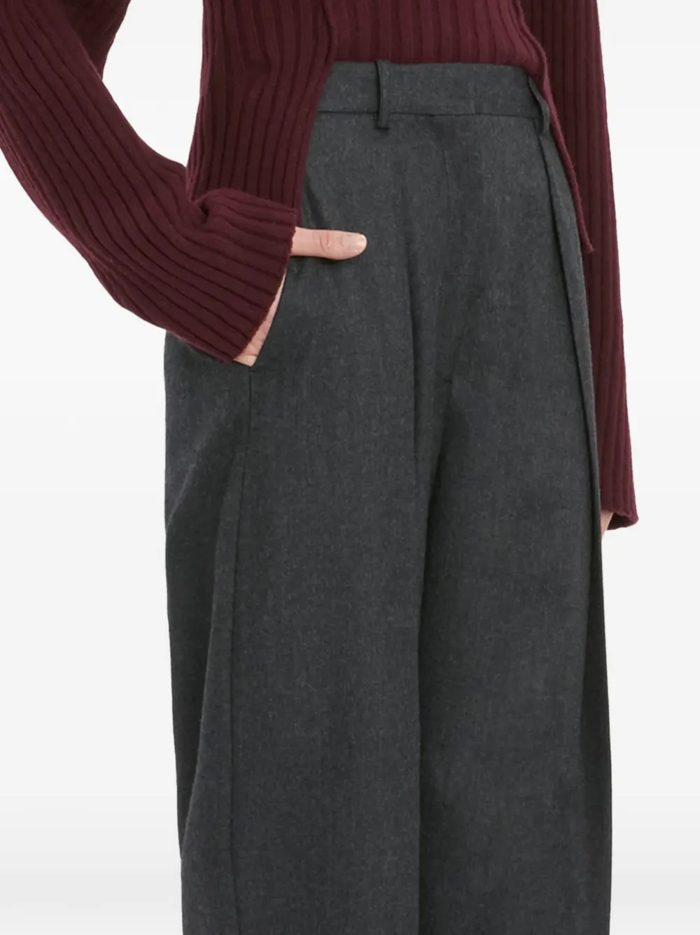 Victoria Beckham Straight plooibroek Grijs