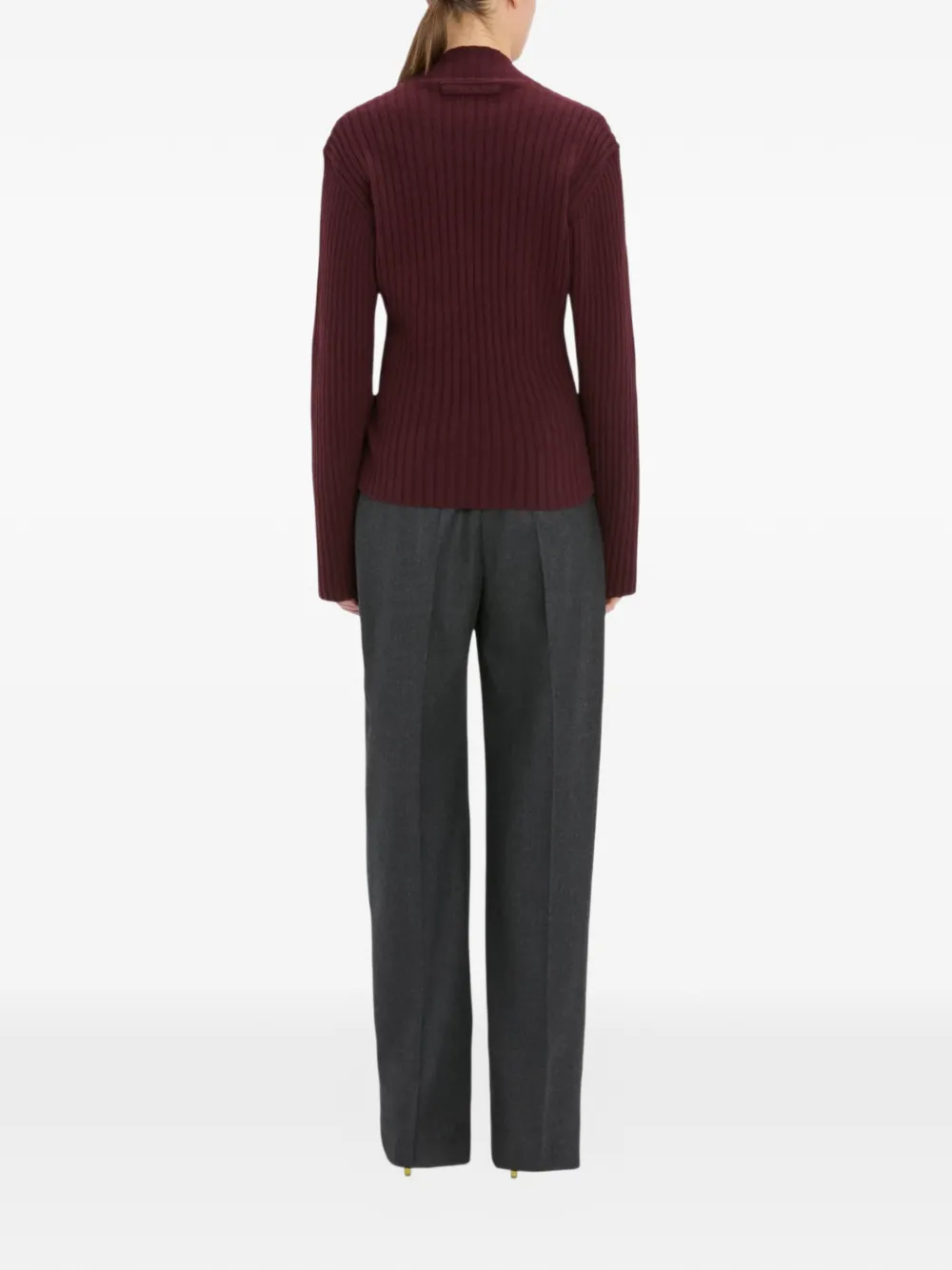 Victoria Beckham Straight plooibroek Grijs