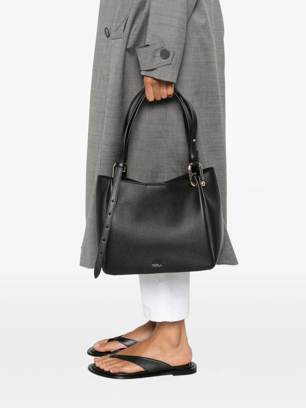Furla Leren schoudertas Zwart